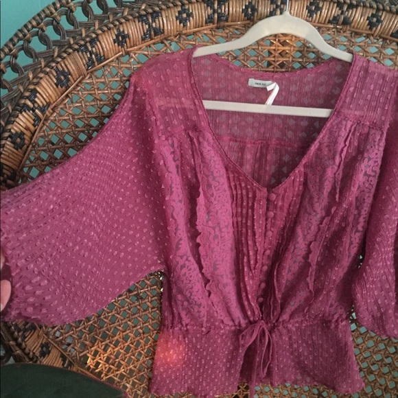 Kimchi Blue Magenta Lace Top GUNNE SAX DUPE - Picture 2 of 3